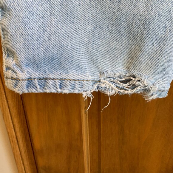 1 PR. LEVI'S 505 JEANS, 34 X 34, REGULAR FIT, STRAIGHT LEG, WELL WORN/DISTRESSED - Picture 5 of 7